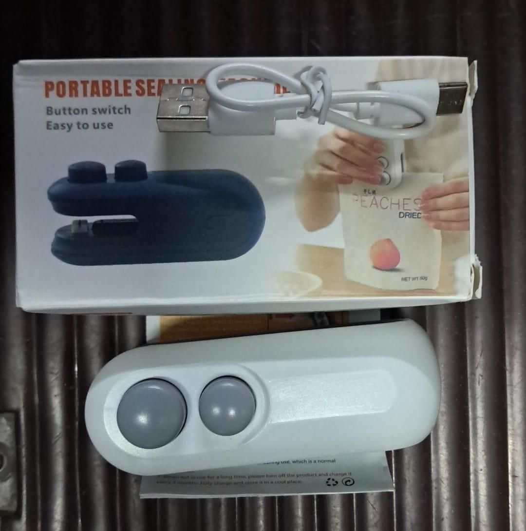 Mini Bag Sealer 2-in-1 – USB rechargeable, magnetic, with cutter.