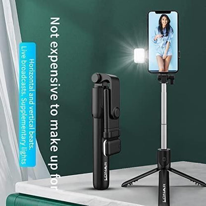 3‑in‑1 Selfie Tripod – Extendable, flash & wireless remote